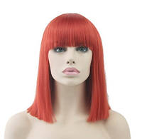 Парик каре, парик красный прямые волосы