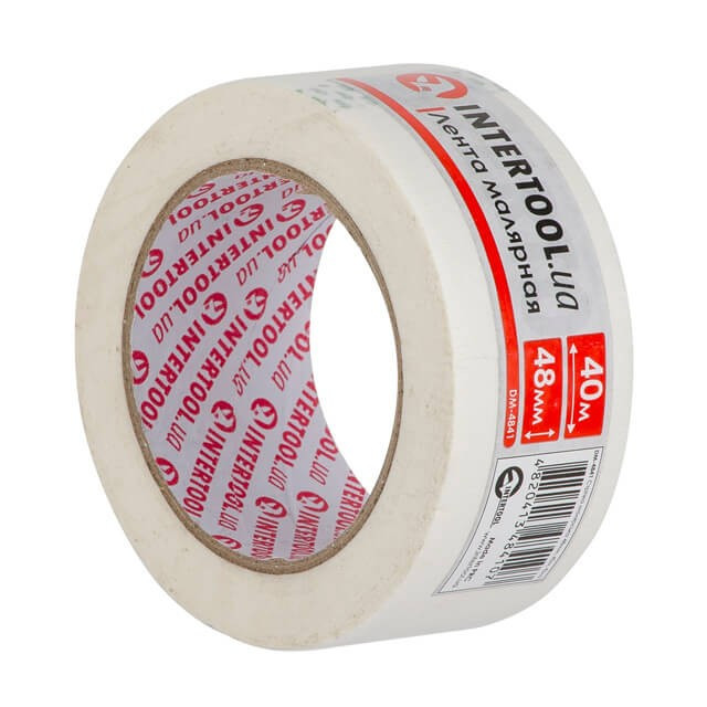 Малярська стрічка 48мм, 40м, біла INTERTOOL DM-4841