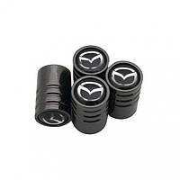 Ковпачки на ніпель із логотипом марки авто Mazda Alitek Long Black Мазда, 4 шт.