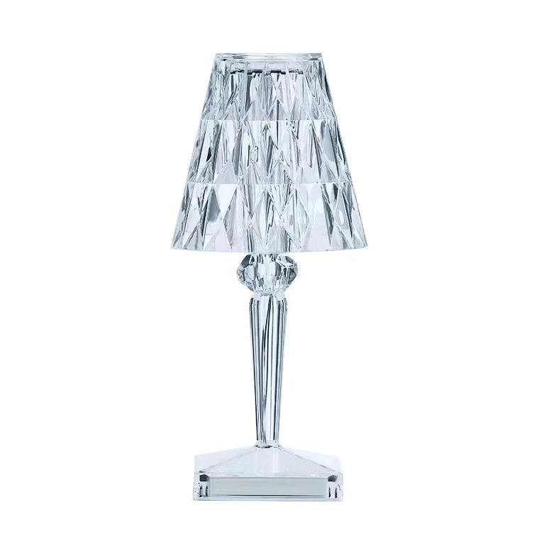 Настільна лампа в стилі Kartell, з акумулятором, живлення USB, три кольори світіння, імітація кришталю