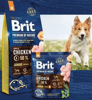 Brit Premium Junior М Chicken, 15 кг. Брит Преміумкор із куркою для цуценят середніх порід. 526338, фото 1
