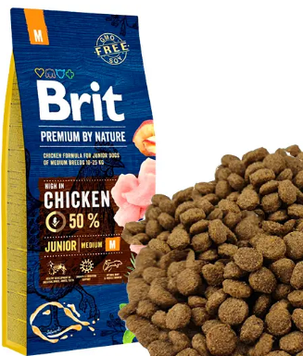 Brit Premium Junior М Chicken, 15 кг. Брит Преміумкор із куркою для цуценят середніх порід. 526338, фото 3