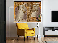 Картина "Карта світу" з ультрафіолетовим фотодруком на дзеркалі в алюмінієвій рамі