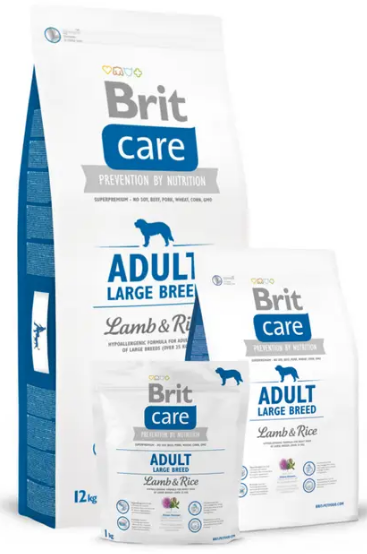 Brit Care Adult Large Breed Lamb & Rice, 12 кг. Британ Каре корм з ягням і рисом для великих собак. 509966