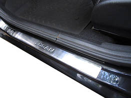 Накладки на пороги Omsa Line для Renault Logan I 2008-2013 (4 шт.)