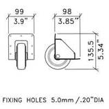 Ролик W2100z. Ø 100 мм. Синій. Врізний. Торцевий. Допустима накрузка 200 кг. Покриття - цинк., фото 2