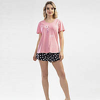Женская пижама футболка с шортами Vienetta 1081, Розовый, L
