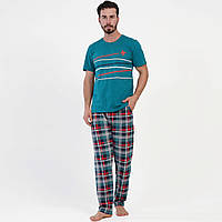 Мужская пижама с коротким рукавом Vienetta 0424, Зеленый, S