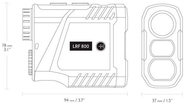 розміри лазерного далекоміра Hawke LRF 800