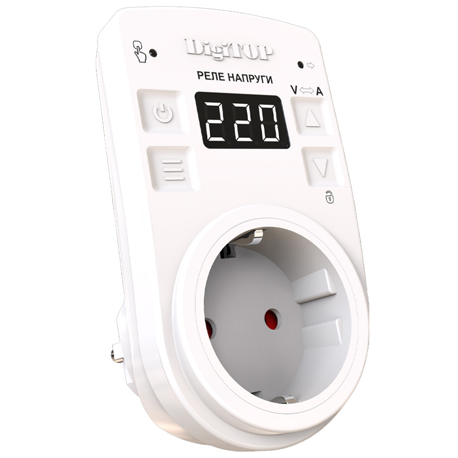 Реле напруги VA-16Sens з заземленням в розетку, фото 1