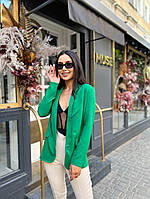 Модный женский пиджак (жакет) Ткань креп костюмка Цвета чёрный,белый,малина,зелёный размеры 42-44, 44-46
