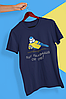 Футболка чоловіча темно-синя з принтом "Паляниця", фото 2