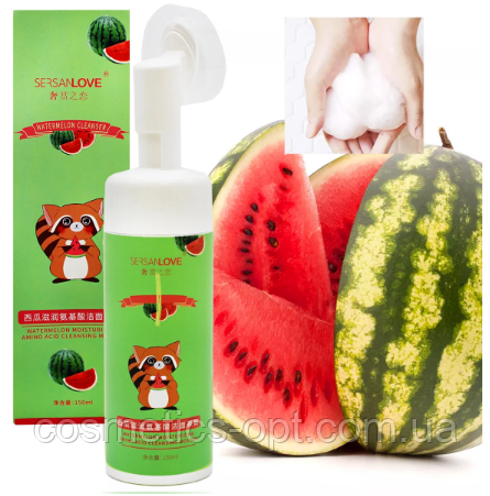 Пенка-мус для миття з екстрактом арбуза SERSANLOVE Watermelon Amino Acid Cleanser Mousse, 150 мл