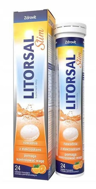 Zdrovit Litorsal Slim електроліти (калій, натрій) + хром + гіркий апельсин для гідратації та контролю ваги, 24 шип/таб. До 08/2026