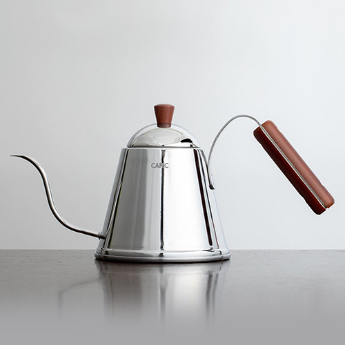 Чайник заварювальний для кави Cafec Tsubame Wood, 1 л, з нержавіючої сталі, з тонким носиком для бариста