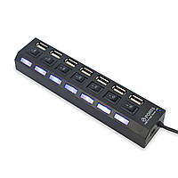 USB HUB удлинитель на 7 портов с подсветкой