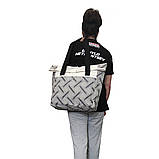 Сумка жіноча тканинна з бавовни саржа стильна практична містка illusion (38х48х14 см) 260 г/кв. м., фото 9