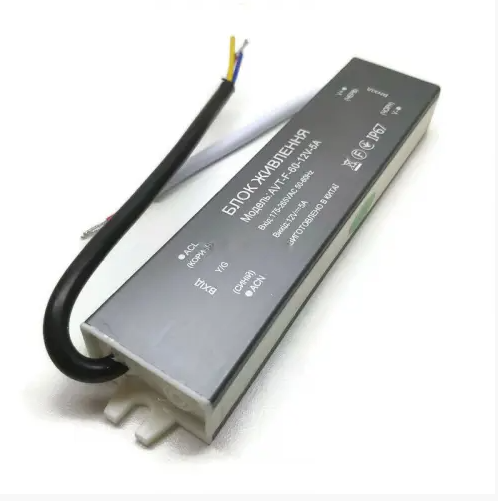 Блок живлення AVT-F 12 V — 5 А — 60 W (герметик) IP67, фото 1