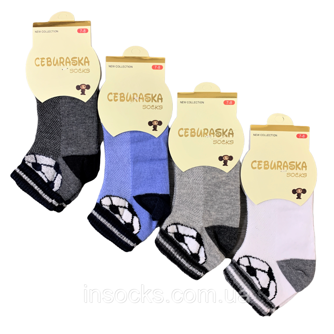 Шкарпетки літні "Ceburaska" для хлопчика. Сітка. 5-6 років, фото 1