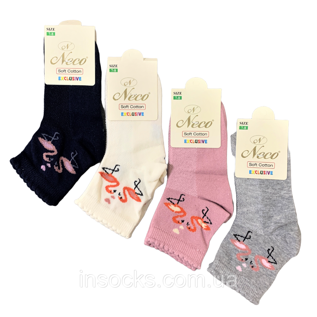 Шкарпетки літні "Neco" для дівчинки. Сітка. 5-6 років, фото 1