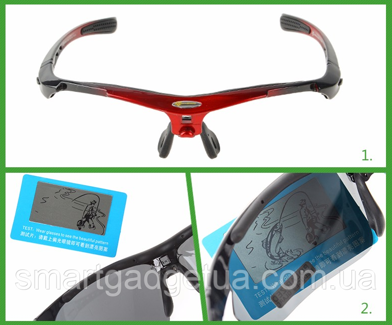 Очки RockBros Polarized Синие 5 в 1, UV400 велосипедные спортивные солнцезащитные тактические, поляризация - фото 7 - id-p1645379054