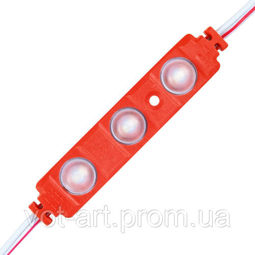Світлодіодний модуль BRT XG191 5630-3 led W 1,5W RED, 12 В, IP65 червоний із лінзою напівсфера
