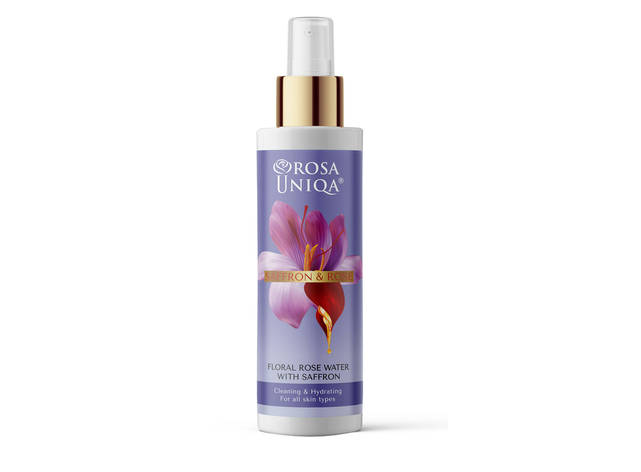 Квіткова трояндова вода із шафраном Rosa Uniqa & Saffron від Arsy Cosmetics 200 мл, фото 1