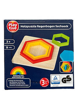 Дерев'яна головоломка Монтессорі Play tive райдужний шестигранник