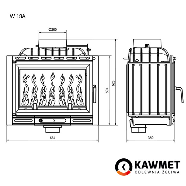 Каминная топка KAWMET W13A (11.5 kW) EKO - фото 2 - id-p1645423702