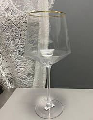 Келих для вина «Маунт» із золотим обідком 450 мл