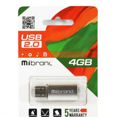 USB флеш накопичувач Mibrand 4GB Cougar Silver USB 2.0