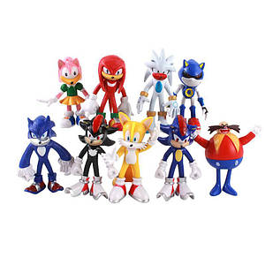 Набір великих фігурок Їжак Сонік 9в1, 12 см - Sonic the Hedgehog
