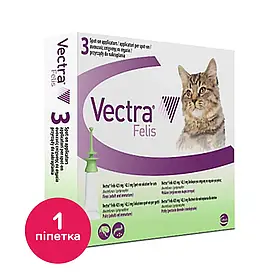 Краплі на холку для кішок Вектра Феліс 0,9 мл, 1 піпетка (від зовнішніх паразитів)