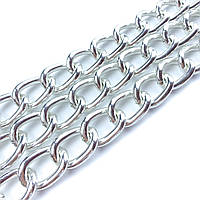 Металевий ланцюжок для сумок, срібло. 28х20 мм.