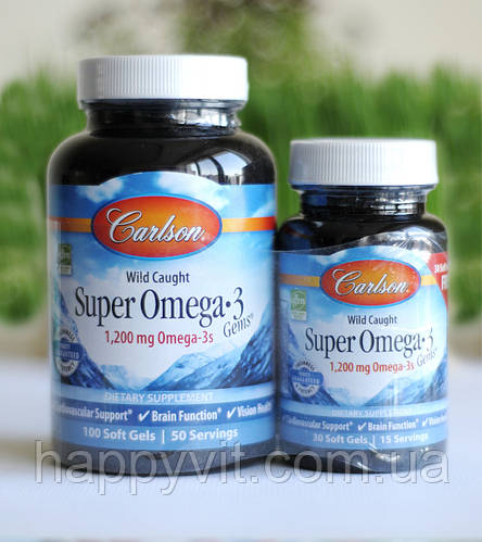 Купити Carlson Labs Super Омега-3 100 капсул + 30 капсул у подарунок ...