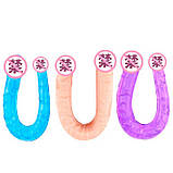 Двосторонній фалоімітатор "Double Dong" - 31,5*3,5 см - Тілесний, фото 2