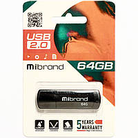 Флеш накопитель Mibrand USB 2.0 Grizzly 64Gb Black