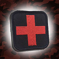 №46 Шеврон (патч) "ПЛЮС у квадраті" на чорному