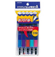 Набір інструментів для ліногравюри з гумовими ручками (5 різців), Sakura
