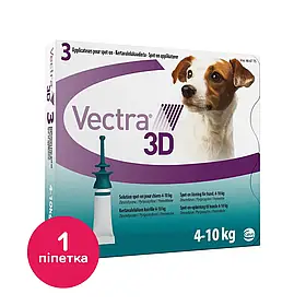 Краплі на холку для собак Ceva «Vectra 3D» (Вектра 3D) від 4 до 10 кг, 1 піпетка (від зовнішніх паразитів)