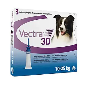 Каплі на холку для собак Ceva « Vectra 3D» (Вектра 3D) від 10 до 25 кг, 1 піпетка (від зовнішніх паразитів)
