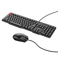 Клавиатура и мышка набор HOCO Business keyboard and mouse set (RU/ENG раскладка, 104 клавиши). Black