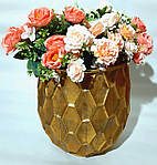 Кашпо металеве велике колір - золото 31,5 см 589-189