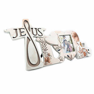 Настільна рамка для фотографій Jesus з квітами хрр0001а
