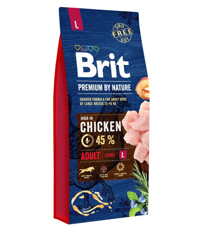Brit Premium Adult L Chiken, 15 кг. Бріт Преміум сухий корм з куркою для собак великих порід. 526468