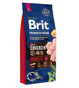 Brit Premium Adult L Chicken, 1 кг (розвіс). Брит Преміумкор із куркою для собак великих порід. 526468, фото 3