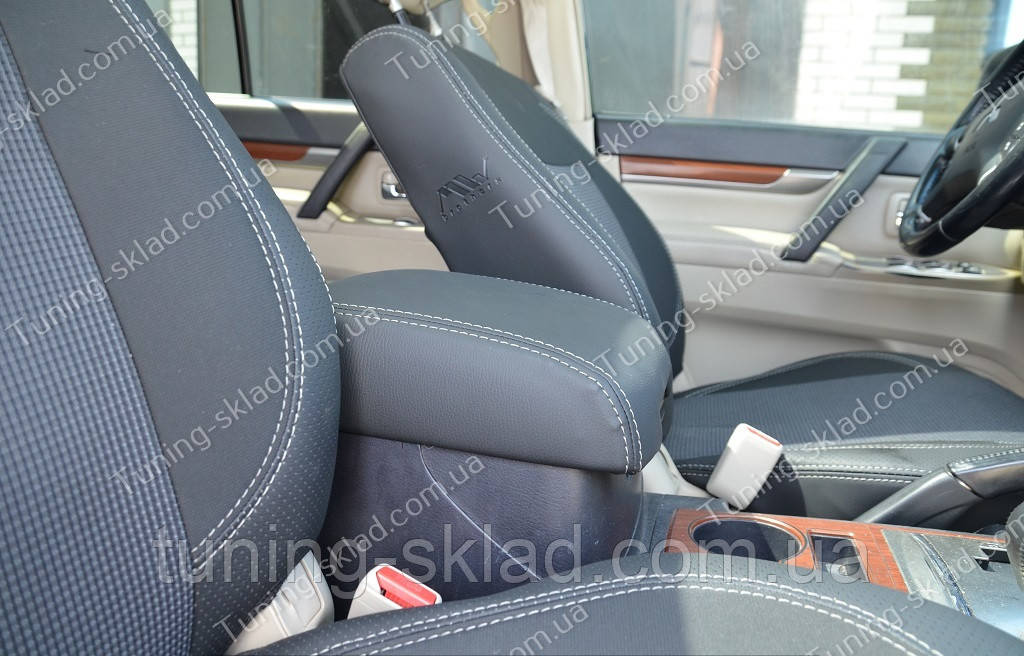 Чохли на сидіння Міцубісі Паджеро Вагон 4 (чохли з екошкіри Mitsubishi Pajero Wagon 4 стиль Premium), фото 1