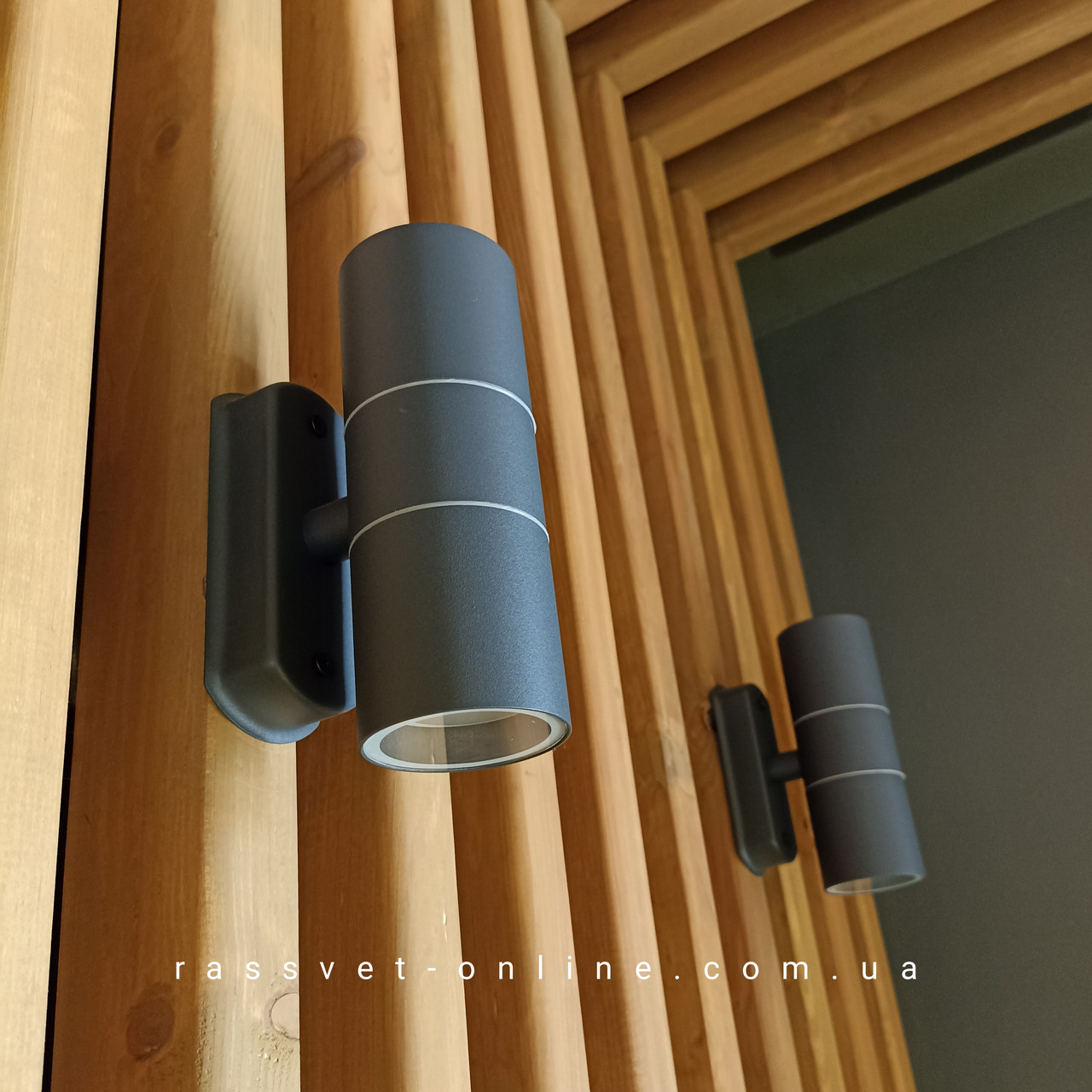 Світильник бра Feron DH0704 2*GU10 220V IP54 настінний фасадний Ø60х163х103мм (під 2 змінні лампи) сірий, фото 1