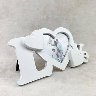 Настільна рамка для фотографій Love біла хрр0006а