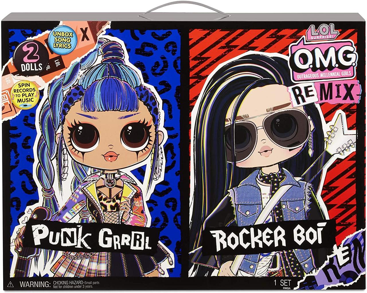 ОМГ набір ляльок дует ремікс рок Бой і Панк O.M.G. Remix Rocker Boi and Punk Grrl, фото 1